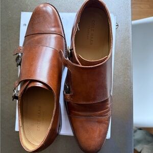 Cole Haan Tan/Brown Leather Double Monk Strap Dress Shoes